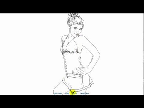 480x360 How To Draw A Beautiful Girl In Standing Pose Easy Drawings - Girl Standing Drawing