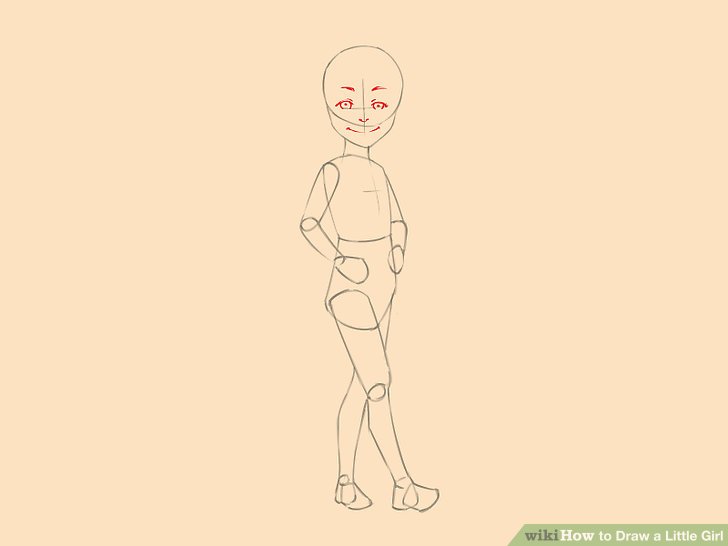 728x546 How To Draw A Little Girl - Girl Standing Drawing