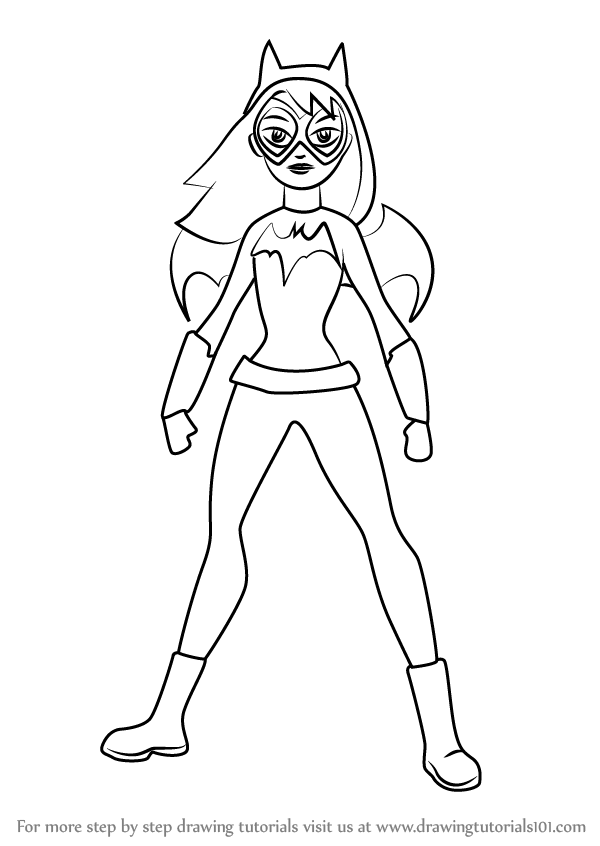600x846 Learn How To Draw Batgirl Standing From Dc Super Hero Girls - Girl Standing Drawing