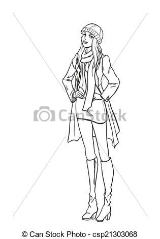 315x470 Girl Standing Drawing - Girl Standing Drawing