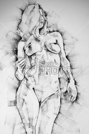 288x432 Drawing Of Girl Portrait Standing Figure - Girl Standing Drawing