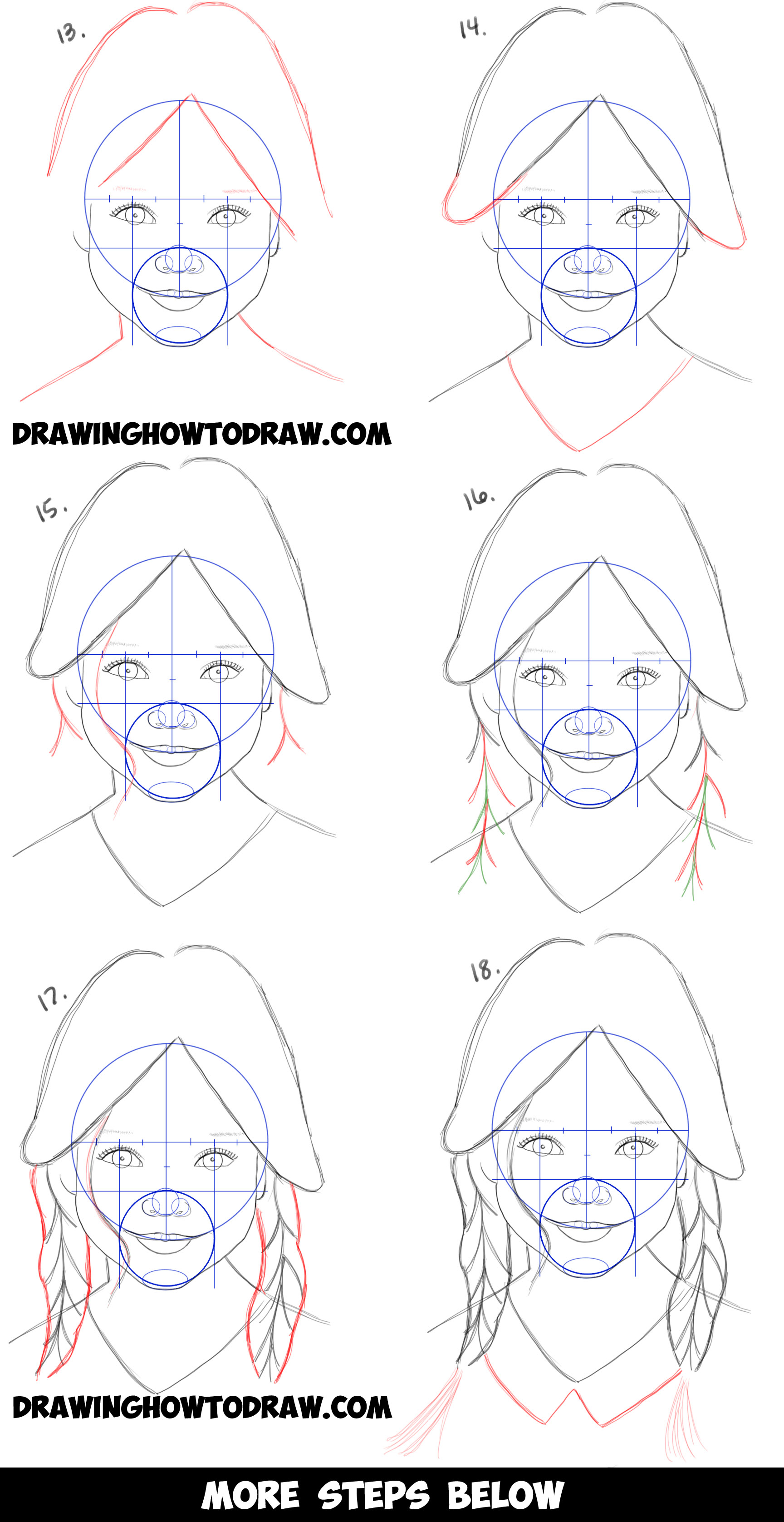 1728x3352 how to draw a realistic cute little girl's facehead step - Girl Step By Step Drawing