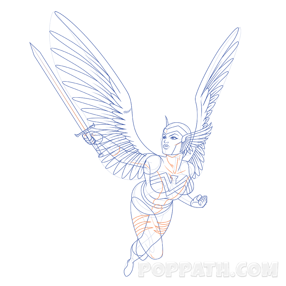 1000x1000 How To Draw An Eagle Girl Superhero Pop Path - Girl Superhero Drawing