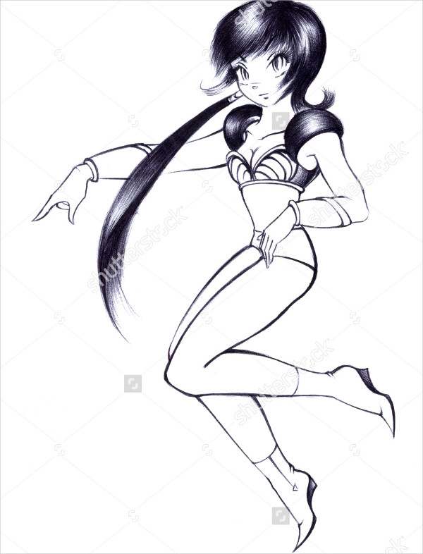 600x786 Superhero Drawings - Girl Superhero Drawing