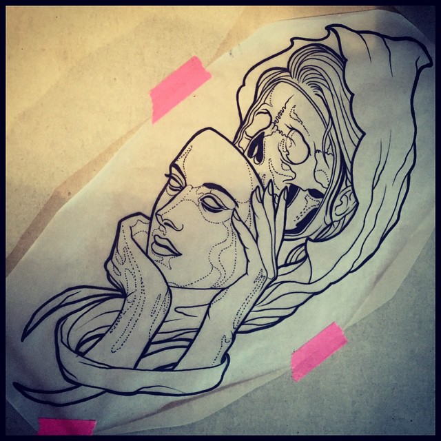 640x640 Death Girl Tattoo Design Best Tattoo Ideas Gallery - Girl Tattoo Drawings