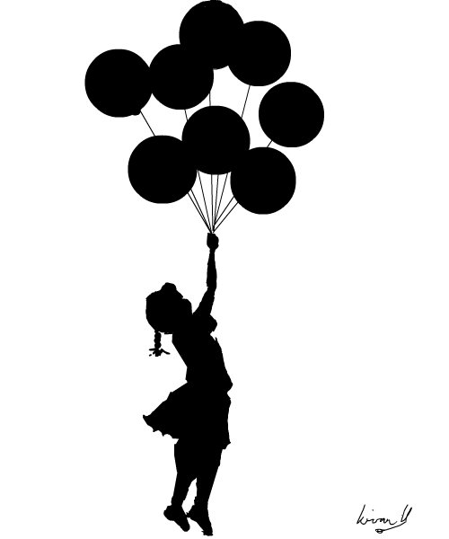500x600 Girl And Balloons A People Speedpaint Drawing - Girl With Balloon Drawing