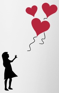 190x299 The Old Papermill Heart Balloon Girl Silhouette - Girl With Balloon Drawing