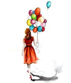 236x279 Drawing Of A Girl With A Balloon - Girl With Balloon Drawing