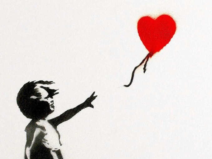 680x510 banksy 'girl and balloon' canvas smashes auction estimate london - Girl With Balloon Drawing