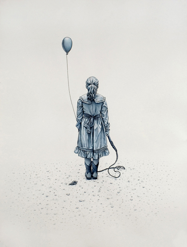 371x490 big wall, slow pace the new work of joe biel huffpost - Girl With Balloon Drawing