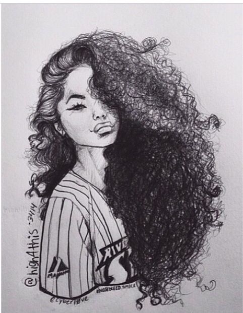 Girl With Curly Hair Drawing At Explore Collection