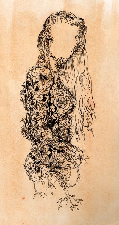 400x758 Girl - Girl With Flower Drawing