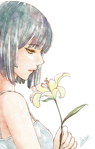 320x500  - Girl With Flower Drawing