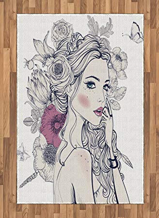 Girl With Flowers In Her Hair Drawing