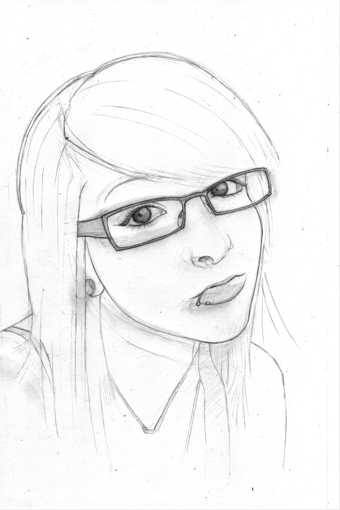 701x1050 Girl Drawing Glass For Free Download - Girl With Glasses Drawing Easy