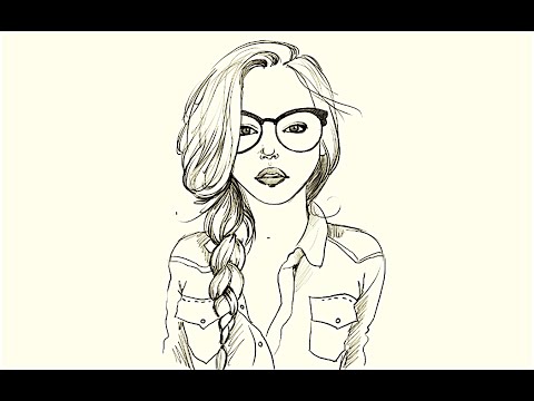 480x360 How To Draw A Girl In Glasses - Girl With Glasses Drawing Easy