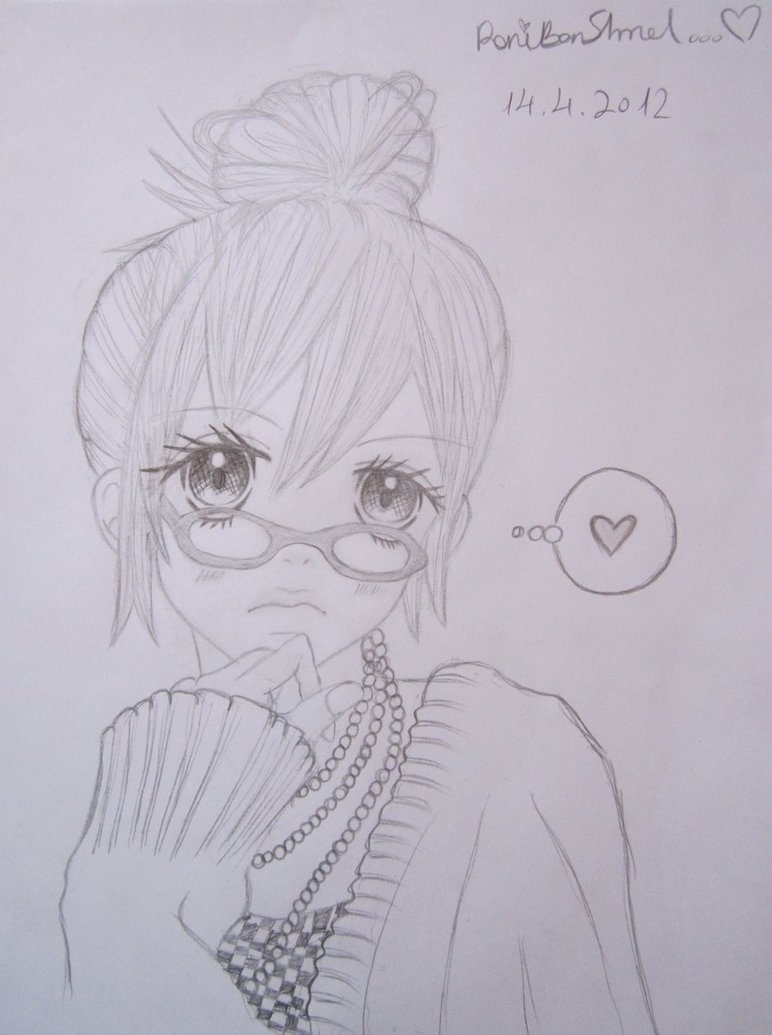 772x1035 Anime Girl Drawing With Glasses Anime Collection - Girl With Glasses Drawing Easy