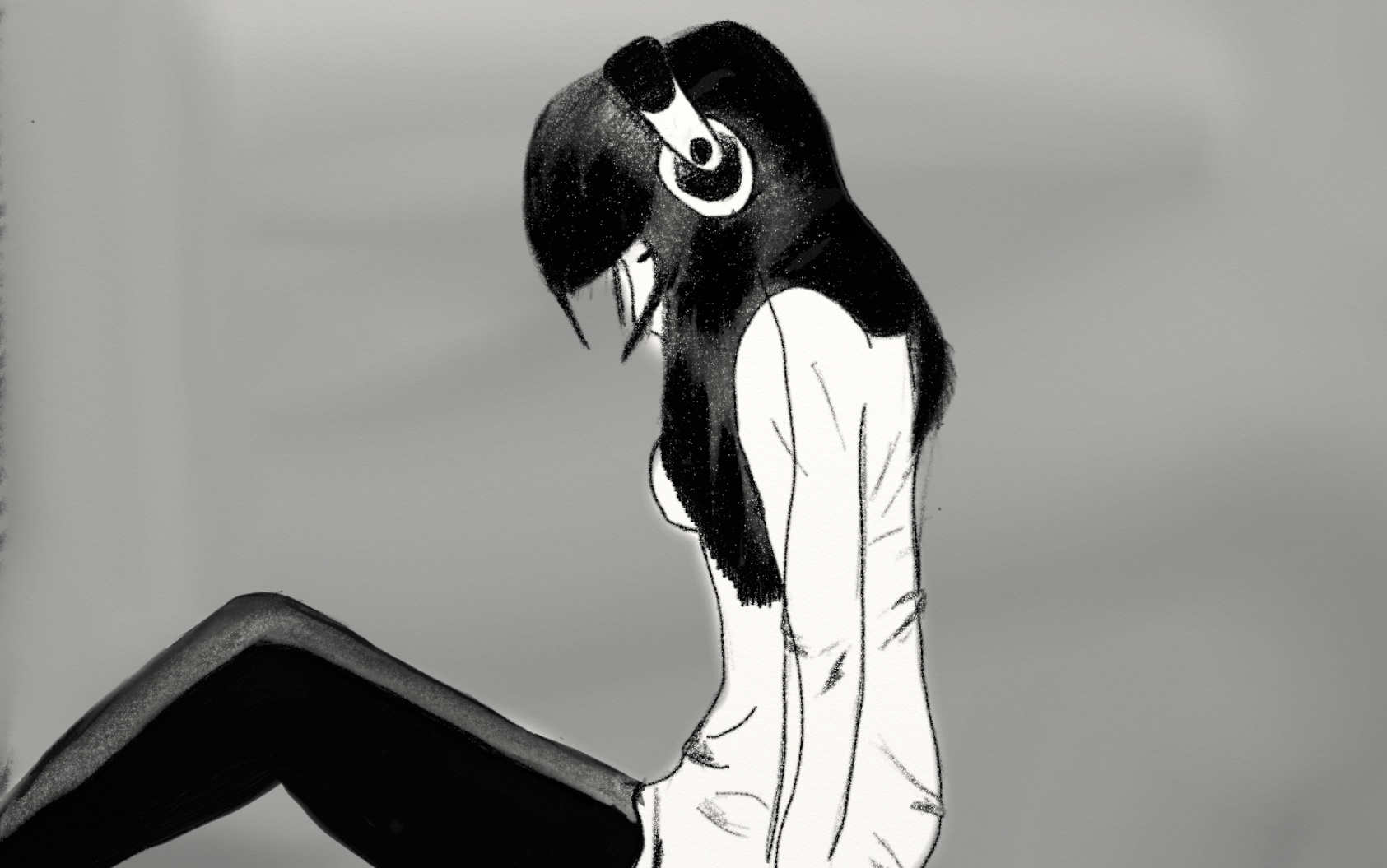 1685x1055 Drawing Headphones Girl Kelsey Pryor's Journal - Girl With Headphones Drawing
