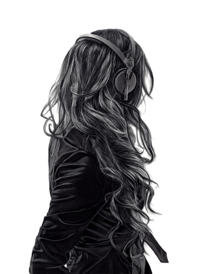 670x900 Hot Girls In Headphones - Girl With Headphones Drawing
