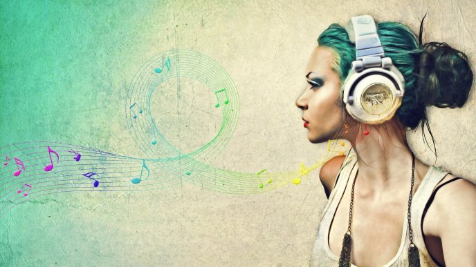 688x387 Wonderful Drawing - Girl With Headphones Drawing