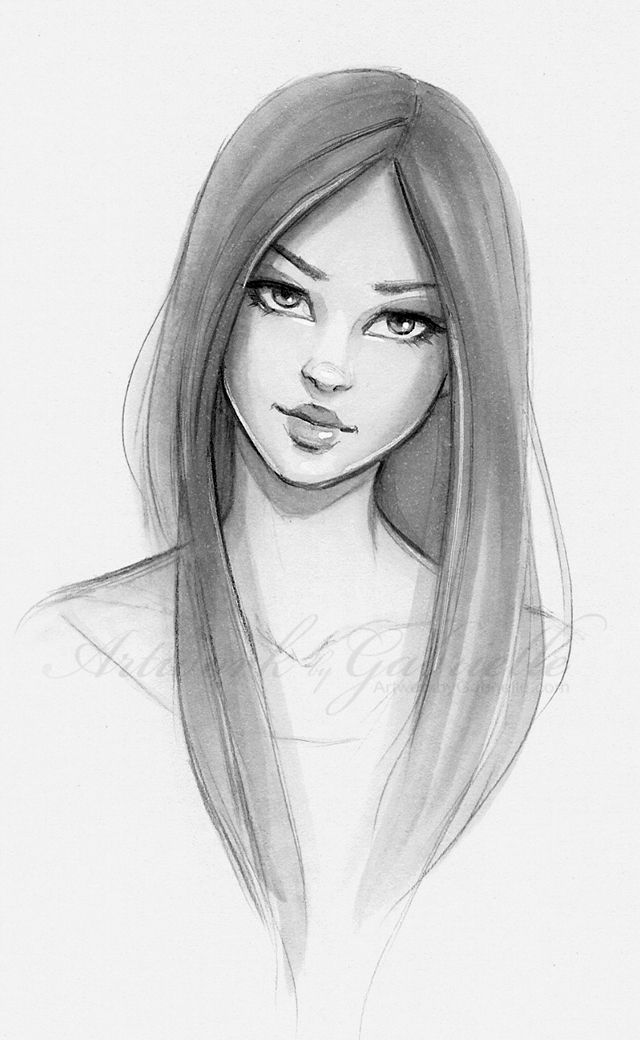 640x1040 long hair beautiful girl, sketch, illustration, drawing bella - Girl With Long Hair Drawing