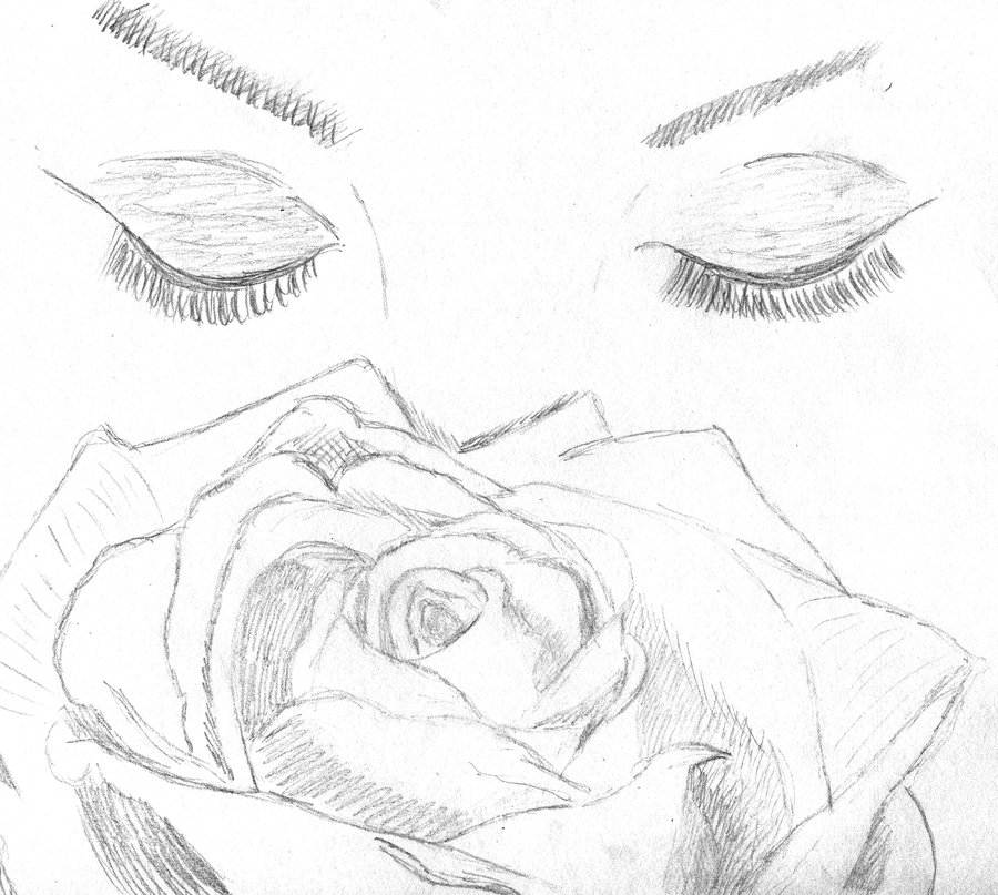 Girl With Rose Drawing