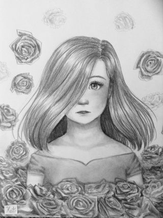 320x428 I Know How To Draw Roses Now! - Girl With Rose Drawing