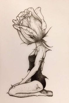 236x351 Girl - Girl With Rose Drawing