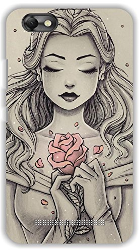 276x500 Crazy Beta Sad Beautiful Girl With Pink Rose Printed - Girl With Rose Drawing