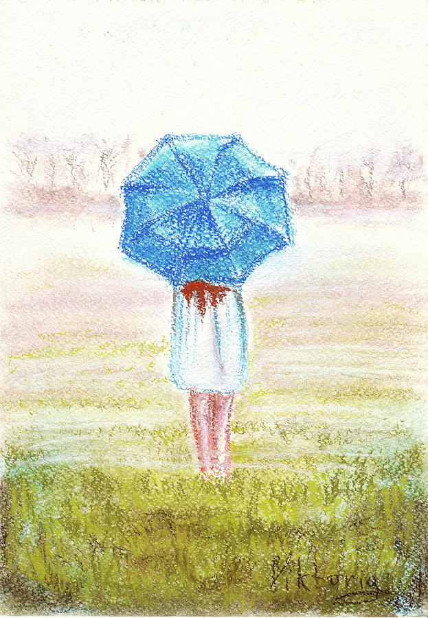 623x900 Girl With Umbrella Drawing - Girl With Umbrella Drawing