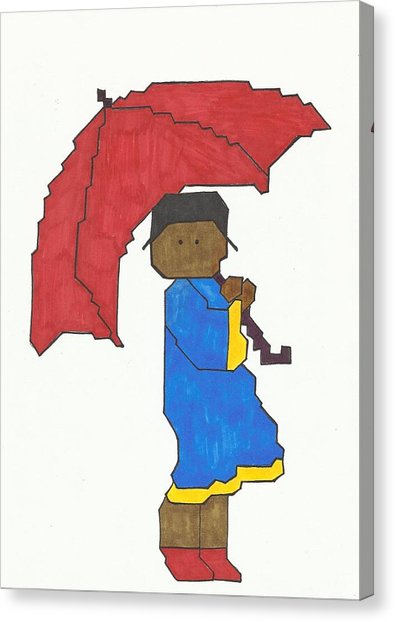 395x622 Girl With Red Umbrella Drawing - Girl With Umbrella Drawing