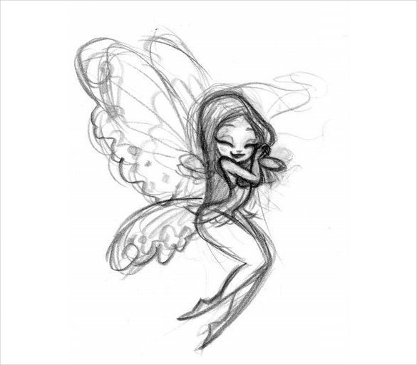 Girl With Wings Drawing at PaintingValley.com | Explore collection of ...