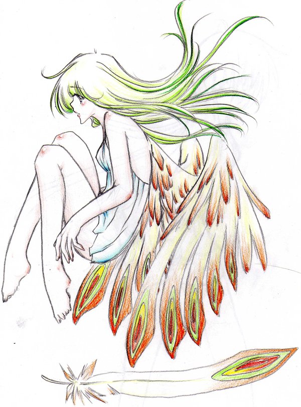 600x809 Fantasy Girl With Wings - Girl With Wings Drawing