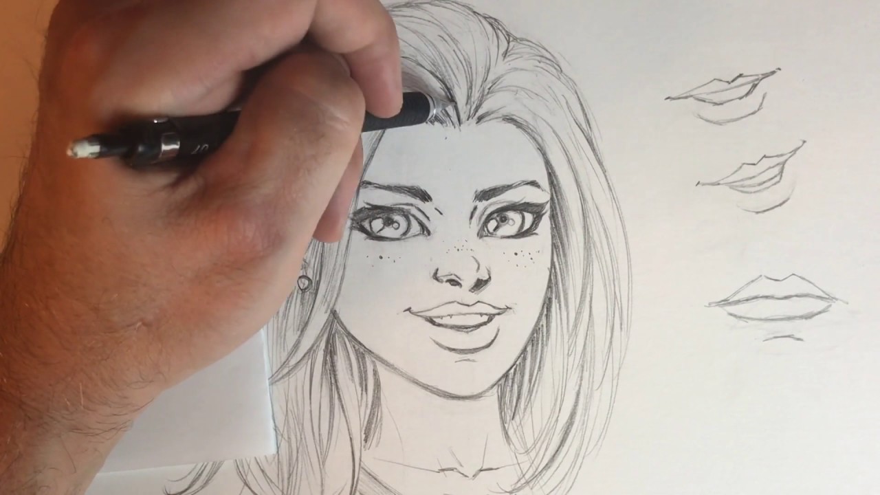 1280x720 Drawing A Girl's Face Smiling - Girls Drawing Book