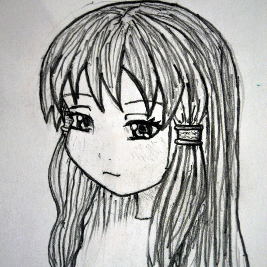 1024x1024 Drawing Of Girl - Girls Drawings
