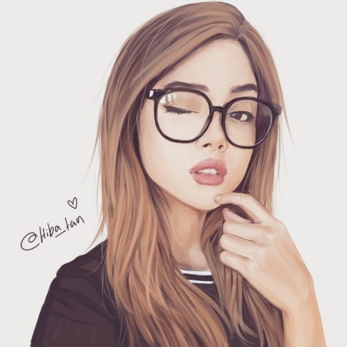 500x500 Pretty Drawings Of Girls Drawing - Girls Drawings