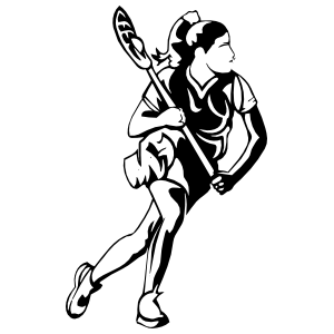 300x300 girl lacrosse player sticker - Girls Lacrosse Stick Drawing