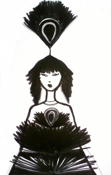 375x589 Peacock Goddess Drawing - Girly Drawings