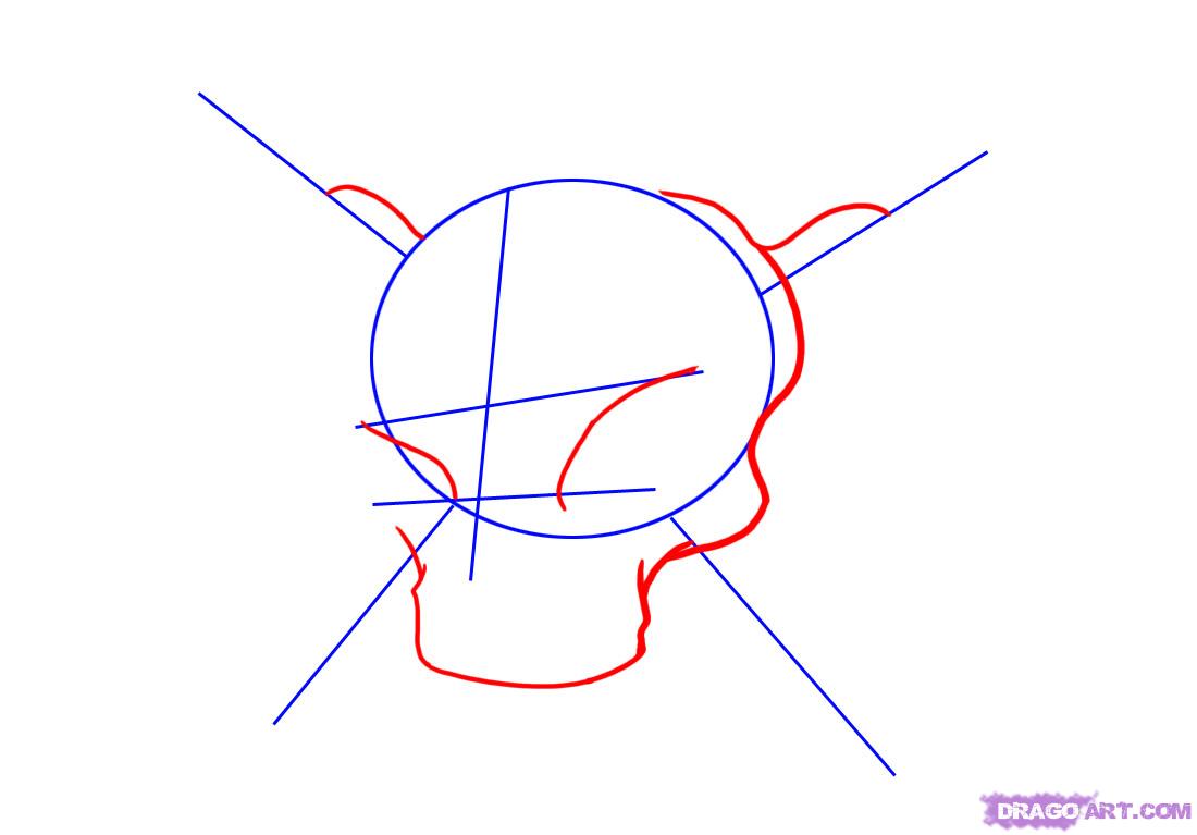 1100x767 Draw A Girly Skull, Step - Girly Skull Drawings