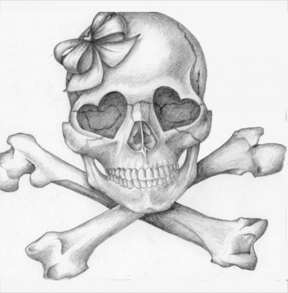 589x600 Girly Skull Drawings - Girly Skull Drawings