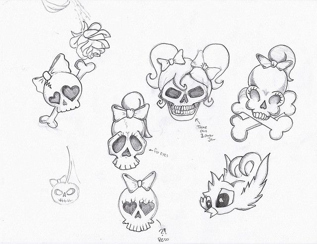 Girly Skull Drawings At Explore Collection Of Girly Skull Drawings