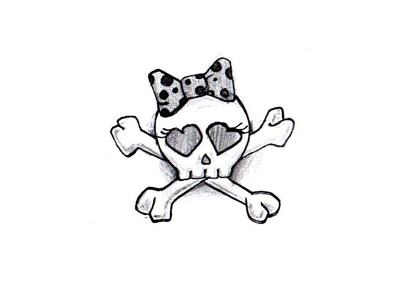 800x600 Cross Drawing Girly For Free Download - Girly Skull Drawings