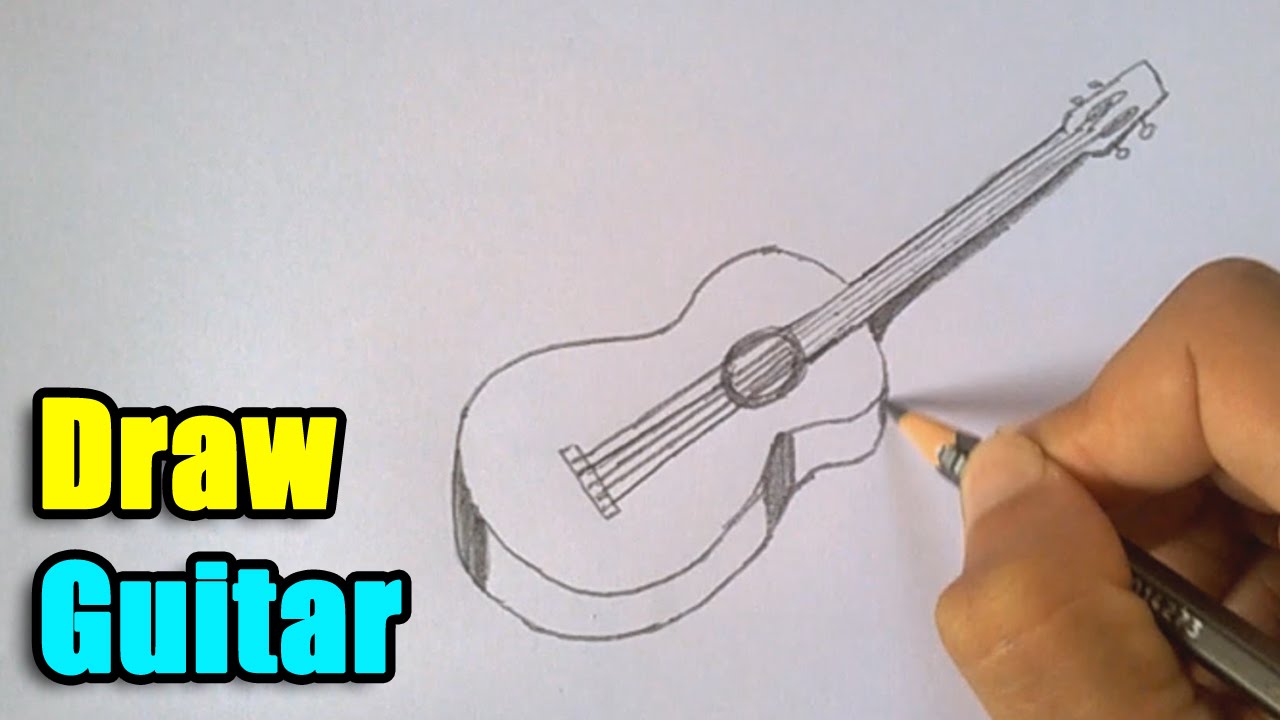1280x720 How To Draw A Guitar - Gitara Drawing
