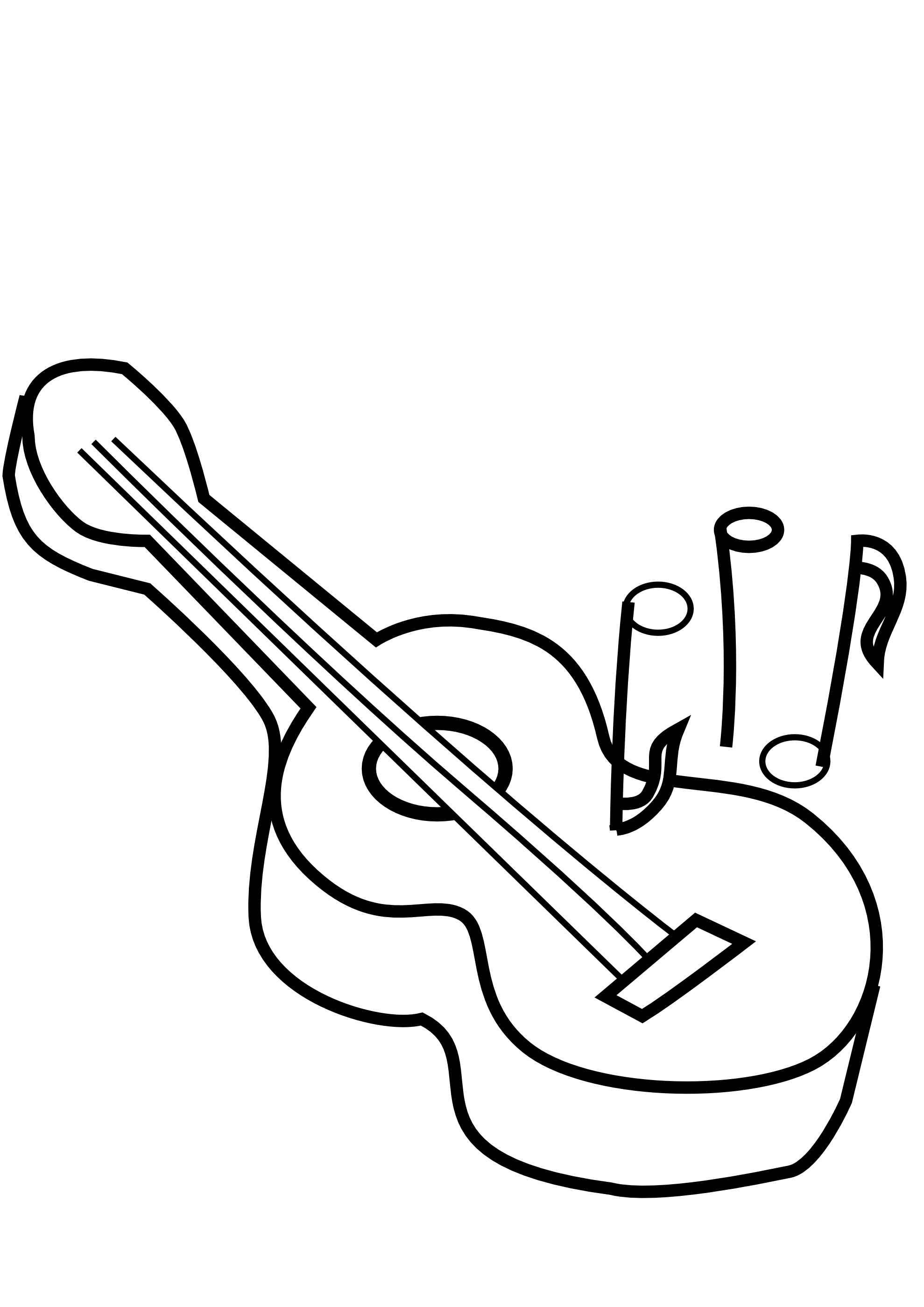 1979x2799 Fish Pond Clipart Black And White - Gitara Drawing