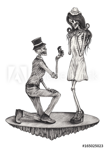 352x500 art give married skull hand pencil drawing on paper - Give Drawing