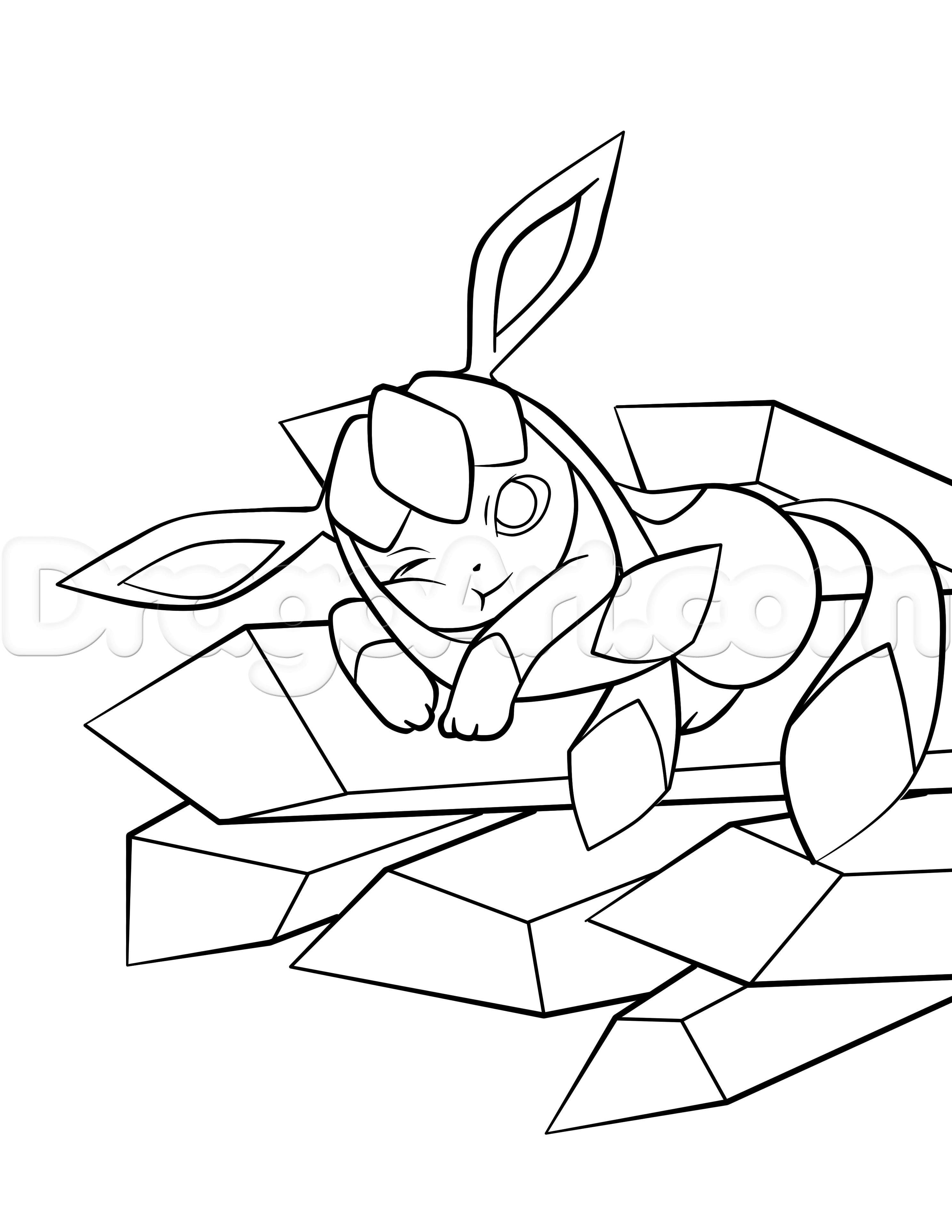 2975x3850 How To Draw Glaceon From Pokemon, Step - Glaceon Drawing