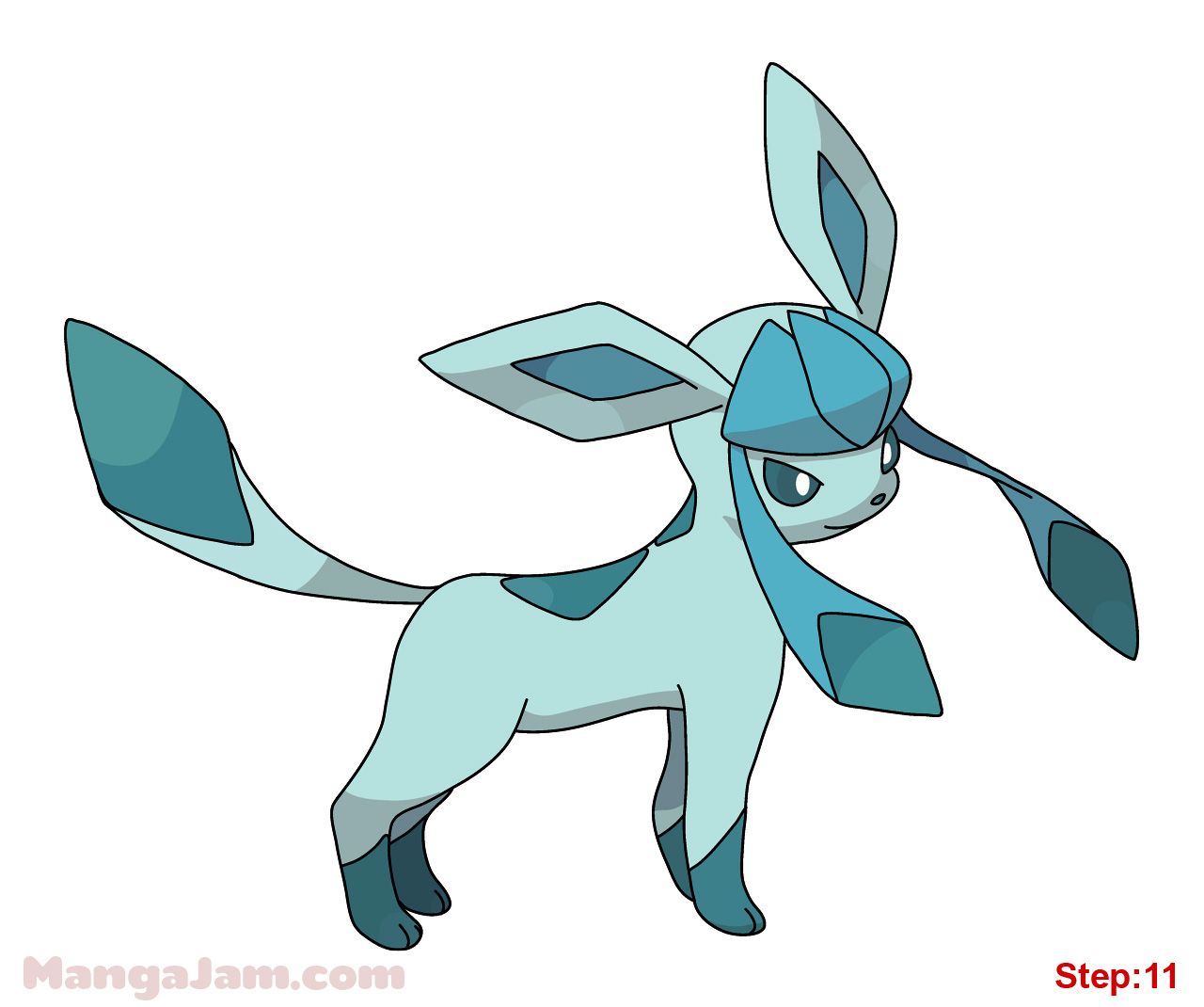 1280x1070 How To Draw Glaceon From Pokemon Step Sisi Pokemon - Glaceon Drawing