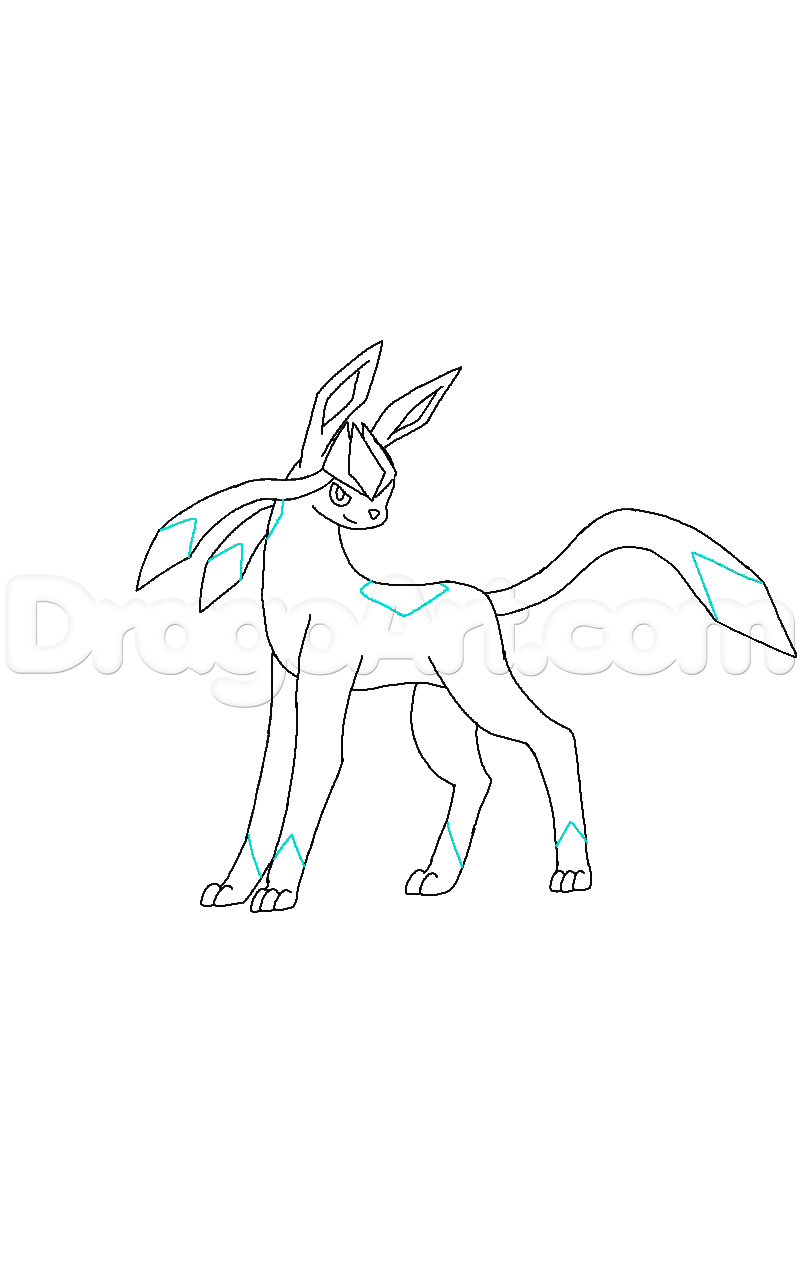 800x1280 How To Draw Glaceon, Step - Glaceon Drawing
