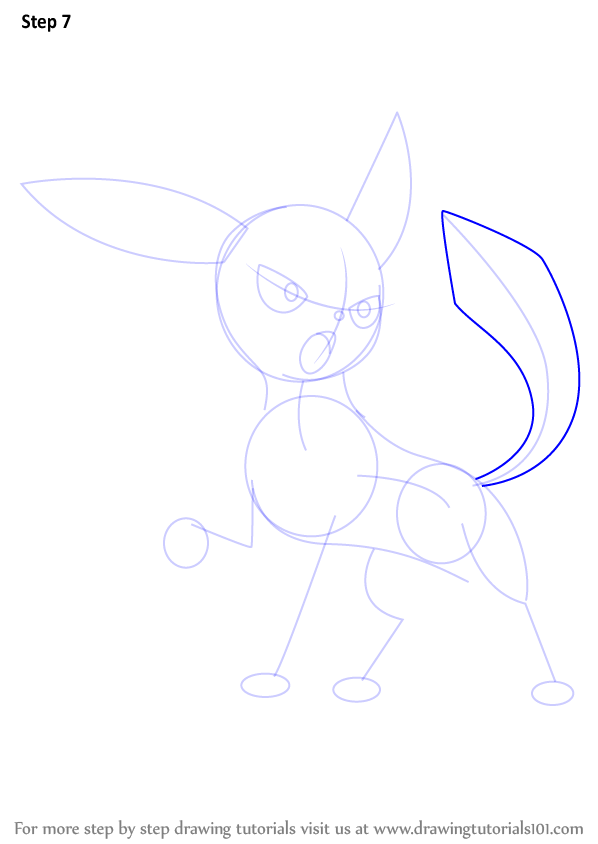 598x844 Learn How To Draw Glaceon From Pokemon - Glaceon Drawing