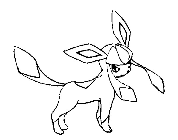 600x471 Coloring Pages Pokemon - Glaceon Drawing